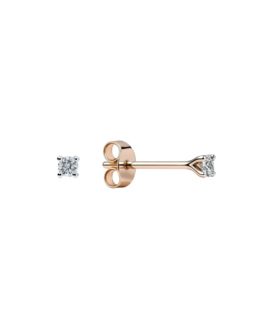Gold earrings with 0.06 ct diamonds