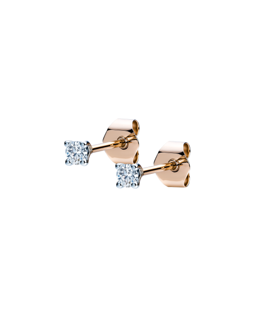 Gold earrings with 0.06 ct diamonds