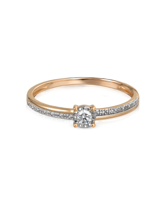 Gold ring with diamond