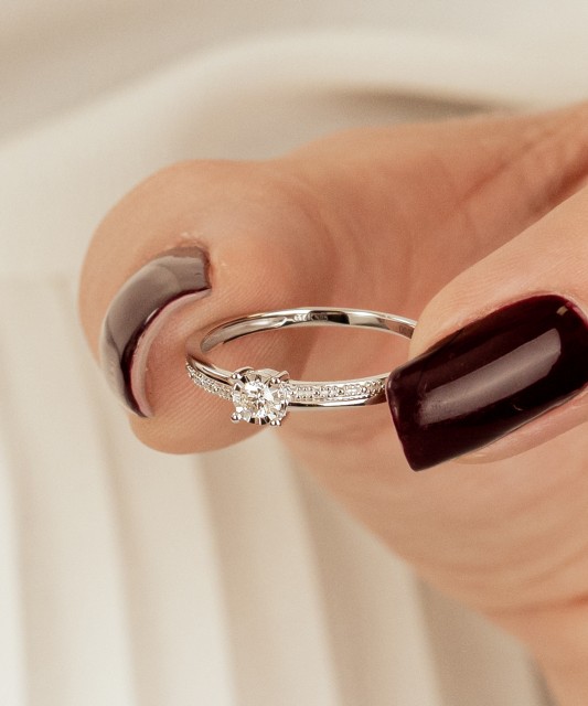 White gold ring with diamonds