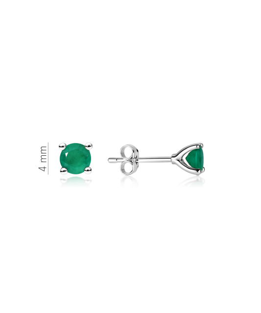 White gold earrings with emeralds
