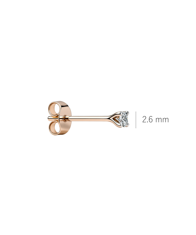 Gold earring with a 0.05 ct diamond