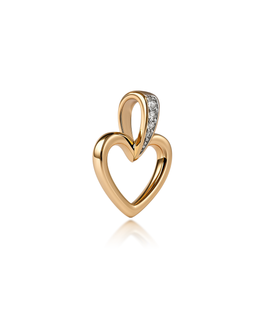 Gold pendant with diamonds "heart"