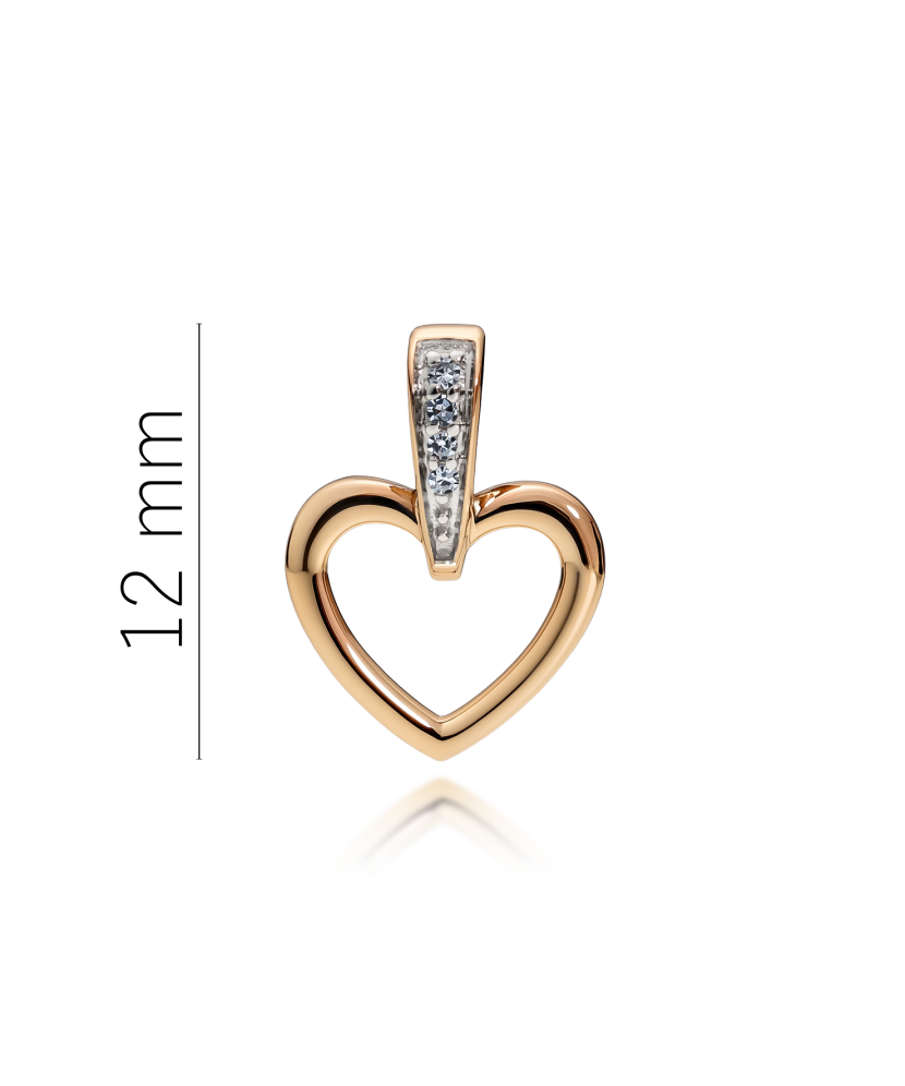 Kultainen riipus timanteilla "sydän"