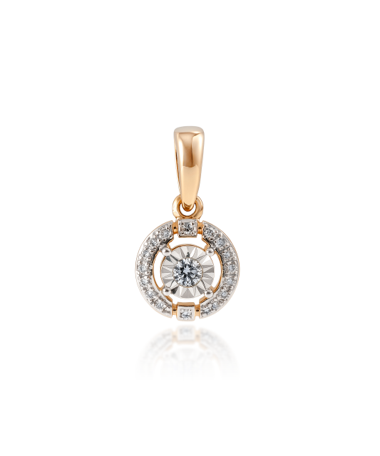 Gold pendant with diamonds