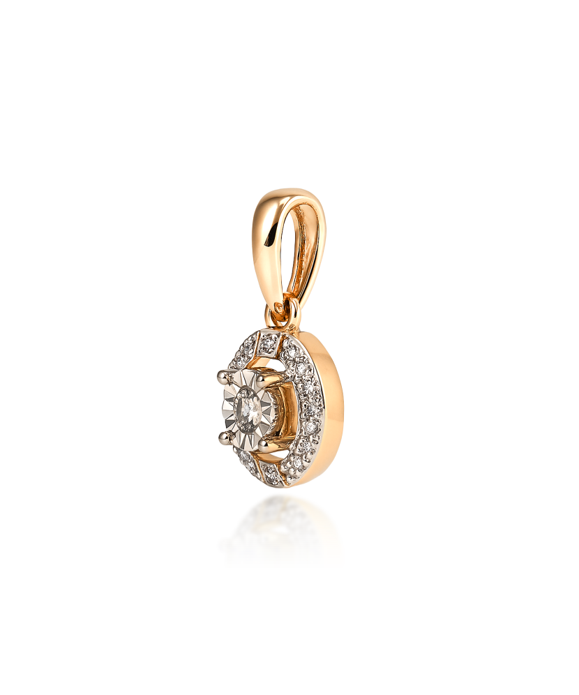 Gold pendant with diamonds