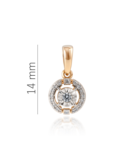 Gold pendant with diamonds