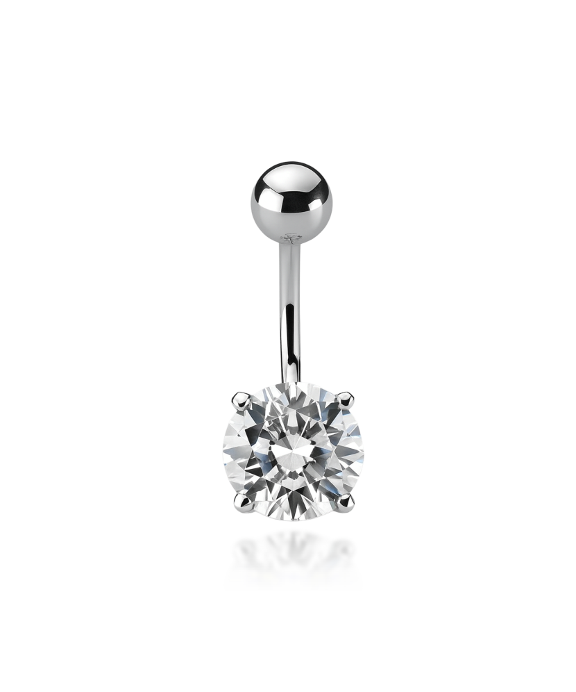 Sterling silver Belly Button Ring with zirconium