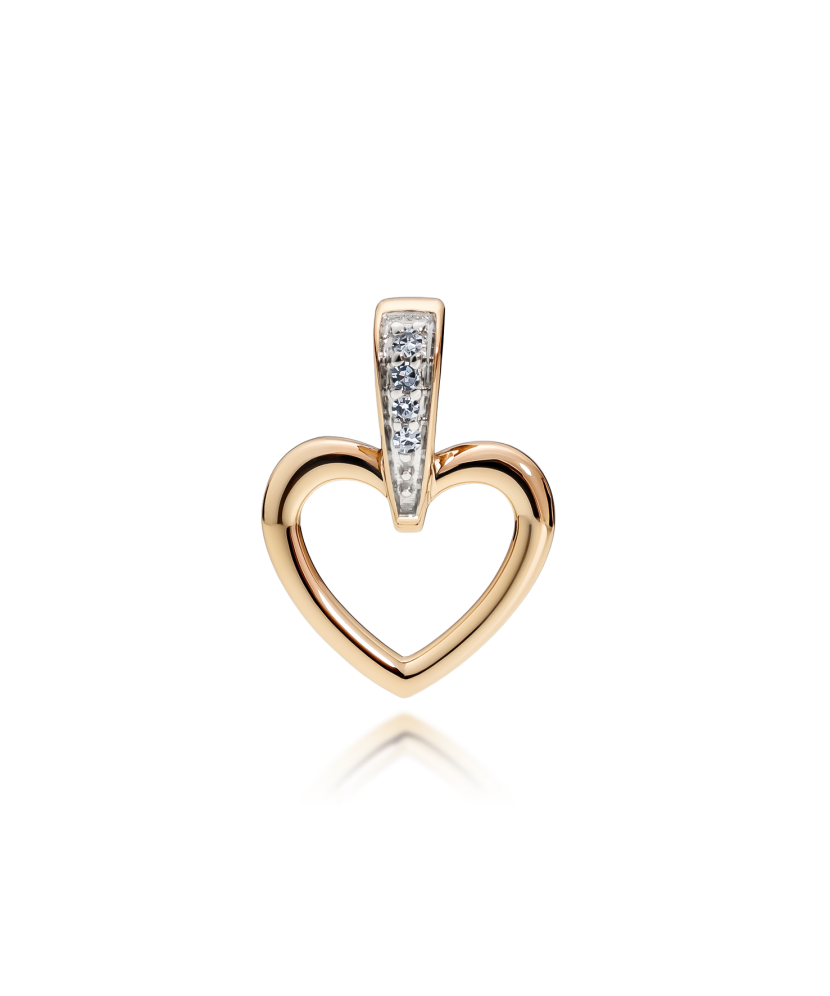 Gold pendant with diamonds "heart"