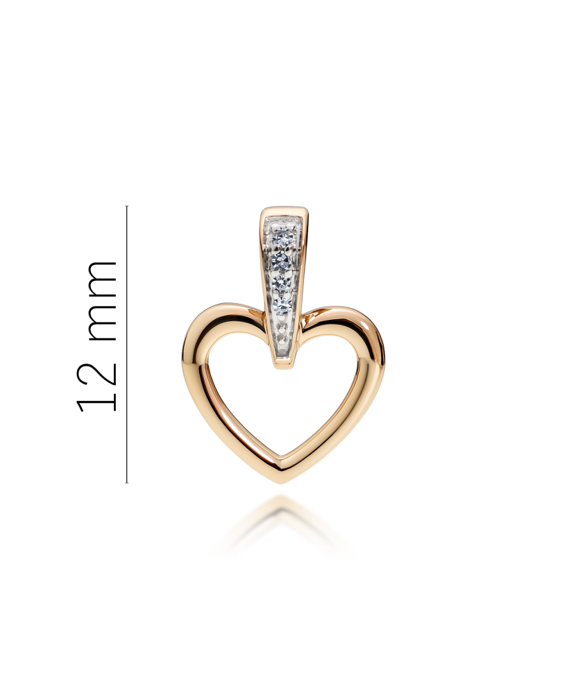 Gold pendant with diamonds "heart"