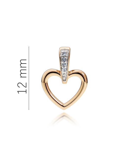 Gold pendant with diamonds "heart"