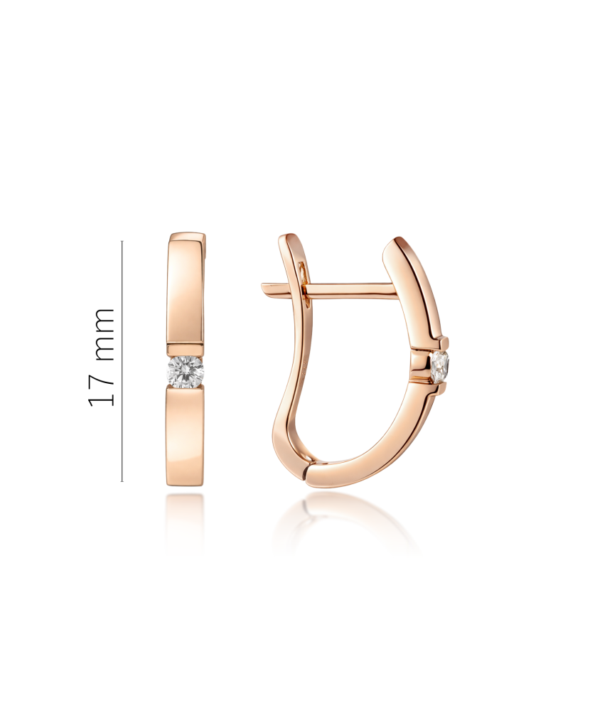 Gold earrings with diamonds