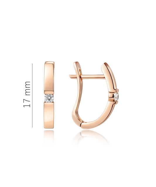 Gold earrings with diamonds