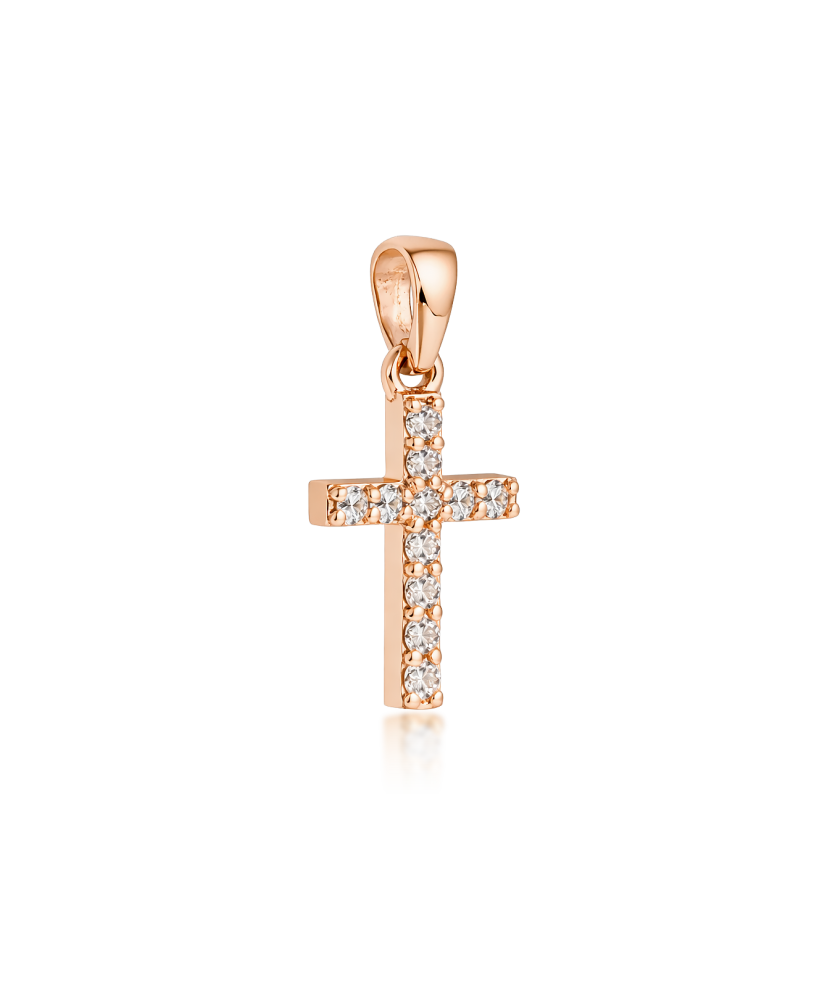 Gold pendant with diamonds "Cross"