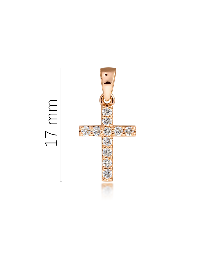 Gold pendant with diamonds "Cross"