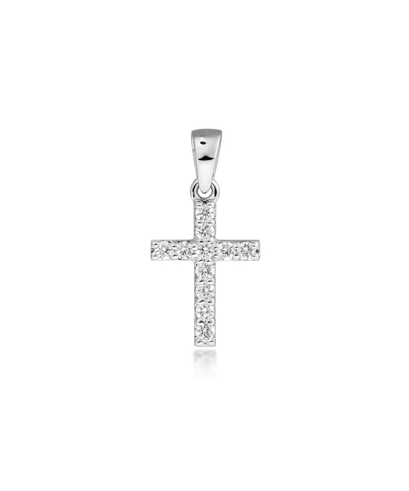 White gold pendant with diamonds "Cross"