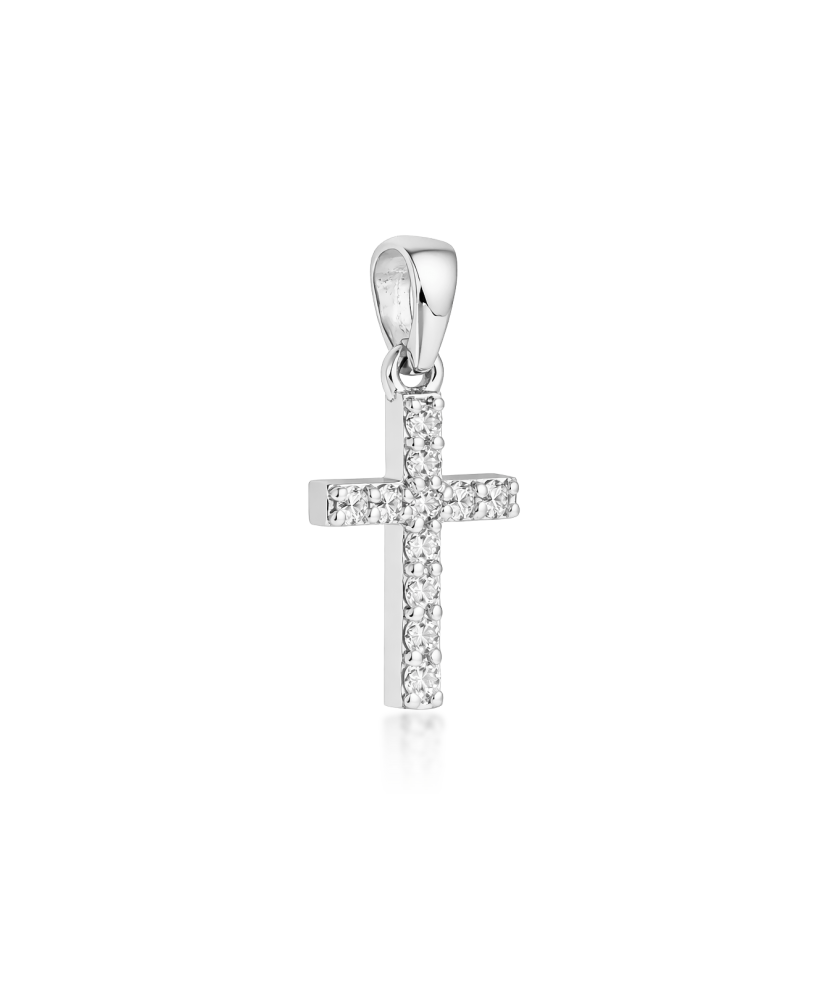 White gold pendant with diamonds "Cross"