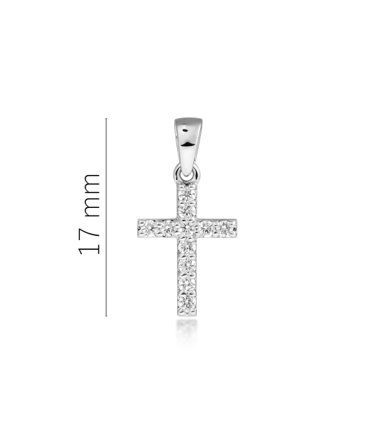White gold pendant with diamonds "Cross"
