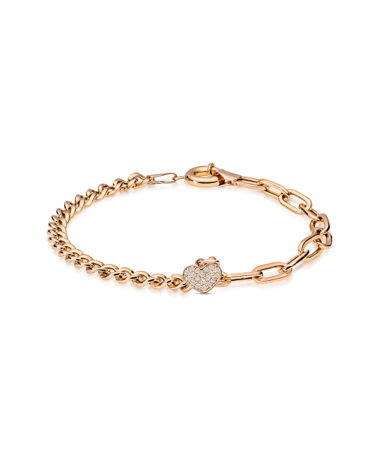 Gold bracelet with zircons