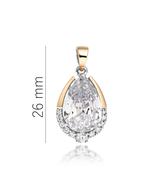 Gold plated sterling silver pendant with zircons