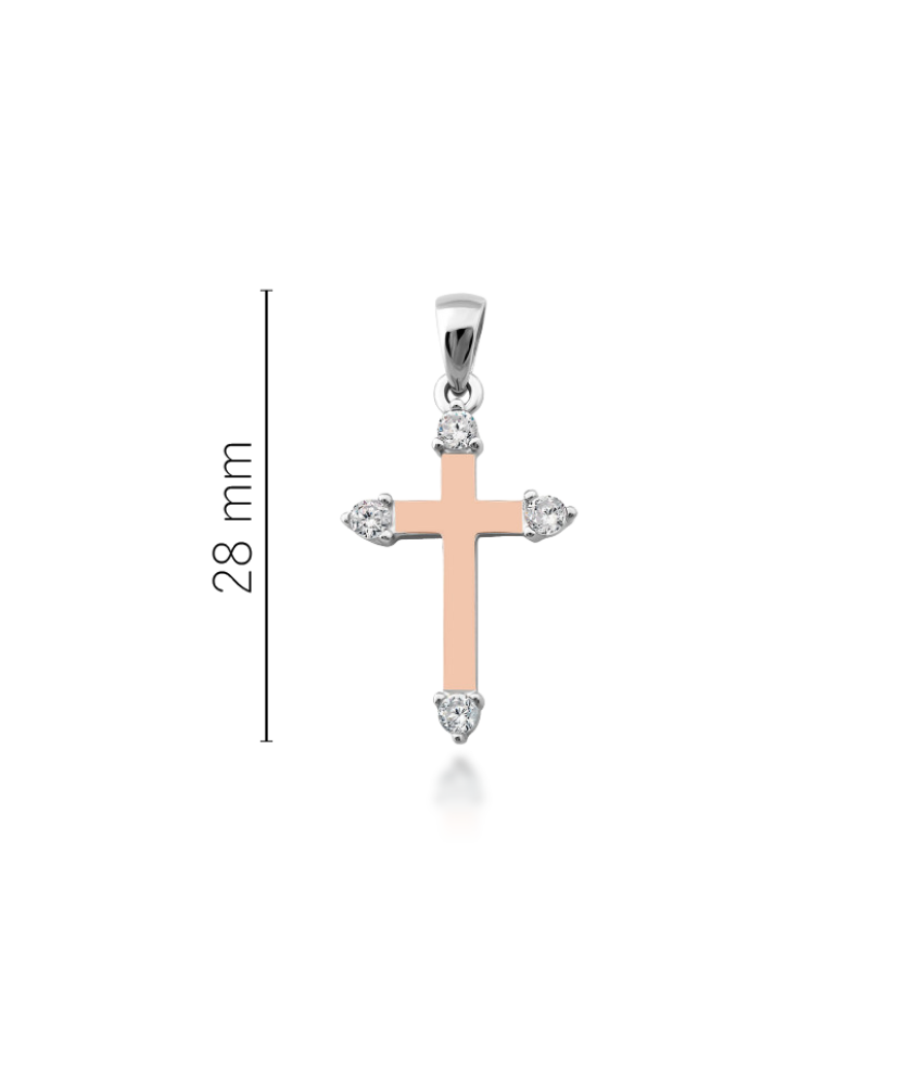 Gold plated sterling silver pendant with zircons