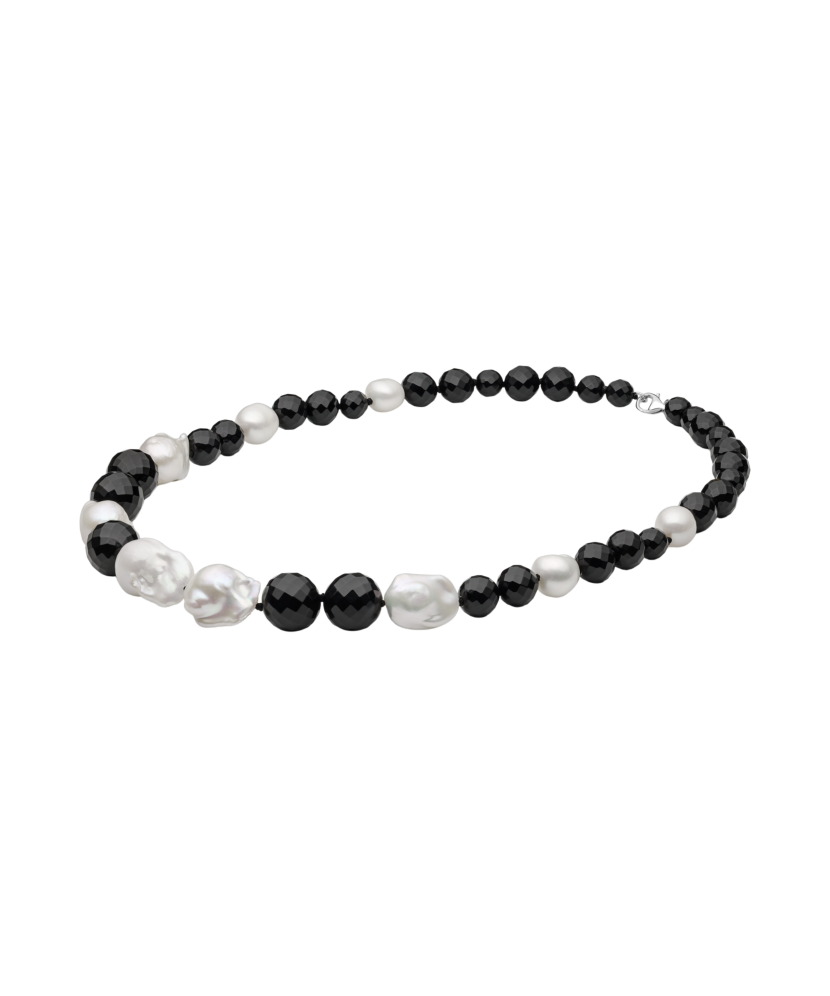 Kaulakoru onyksi- ja Kasumi-helmillä