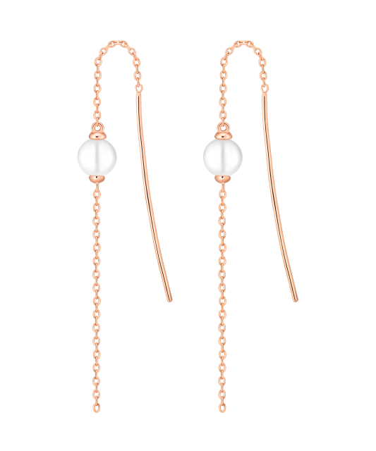 Gilded sterling silver earrings with pearls