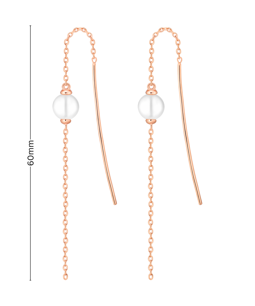 Gilded sterling silver earrings with pearls