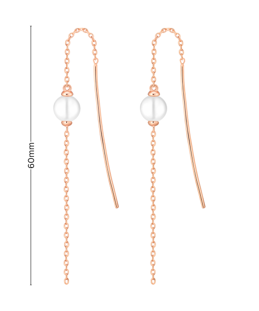 Gilded sterling silver earrings with pearls