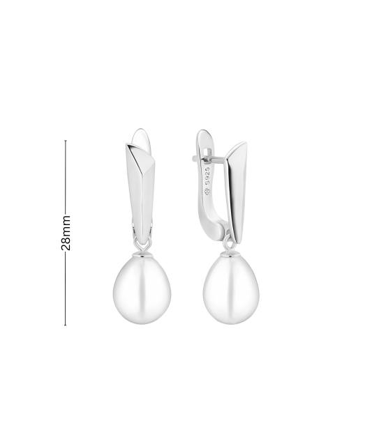 Sterling silver earrings with pearls