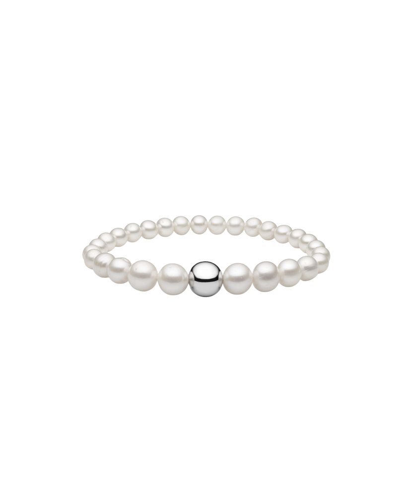 Pearl bracelet with silver