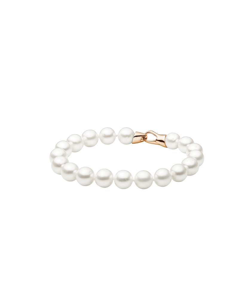 Pearl bracelet with gilded silver