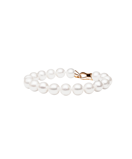 Pearl bracelet with gilded silver