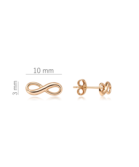 Gold earrings "infinity"