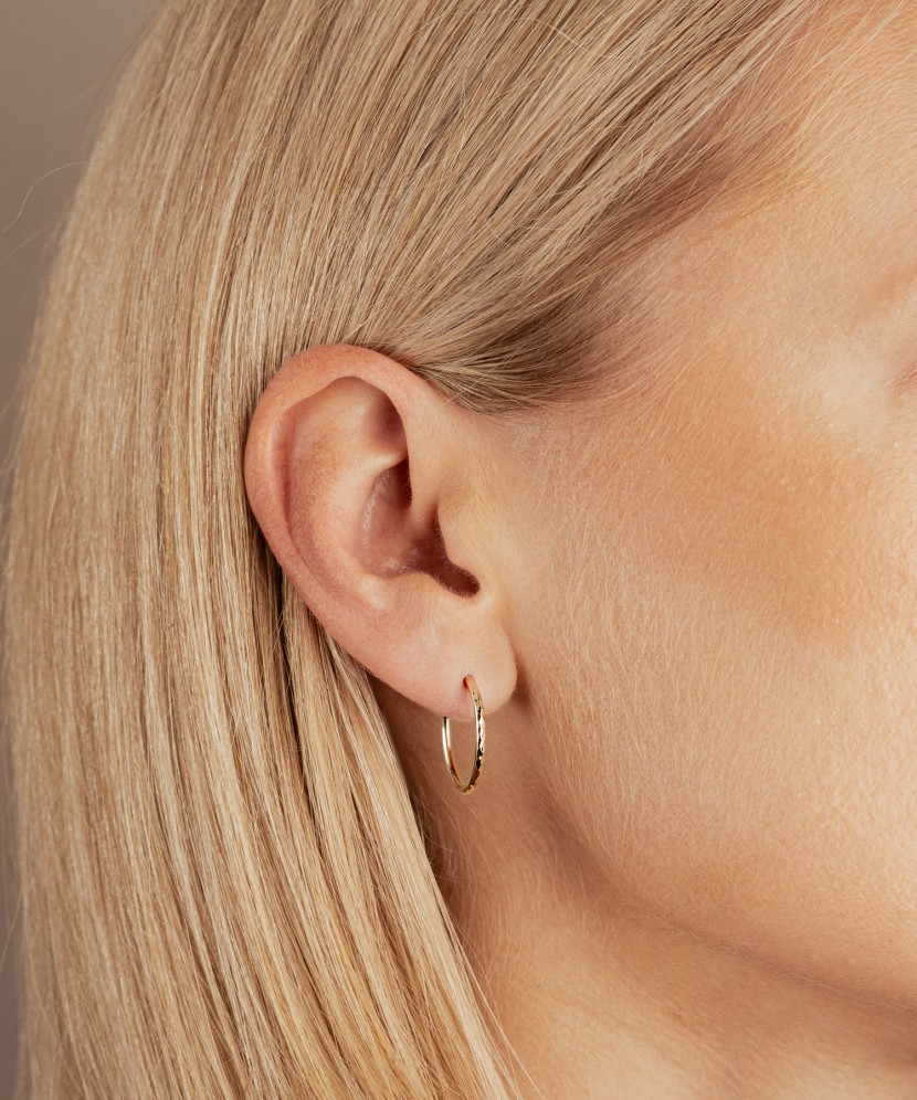 Engraved Gold Earrings