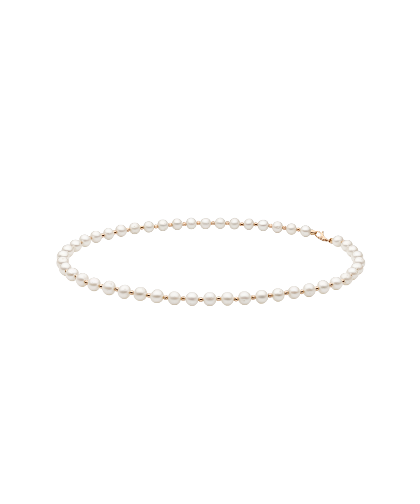 Pearl necklaces with gold