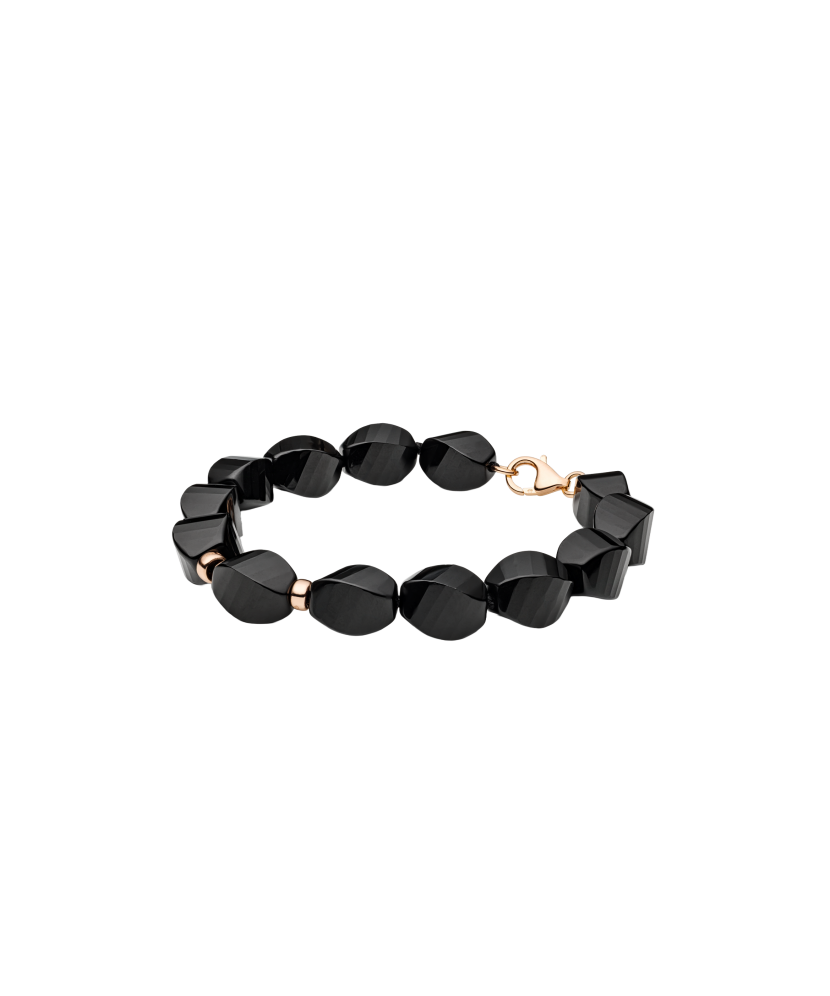 Bracelet with onyx and gold
