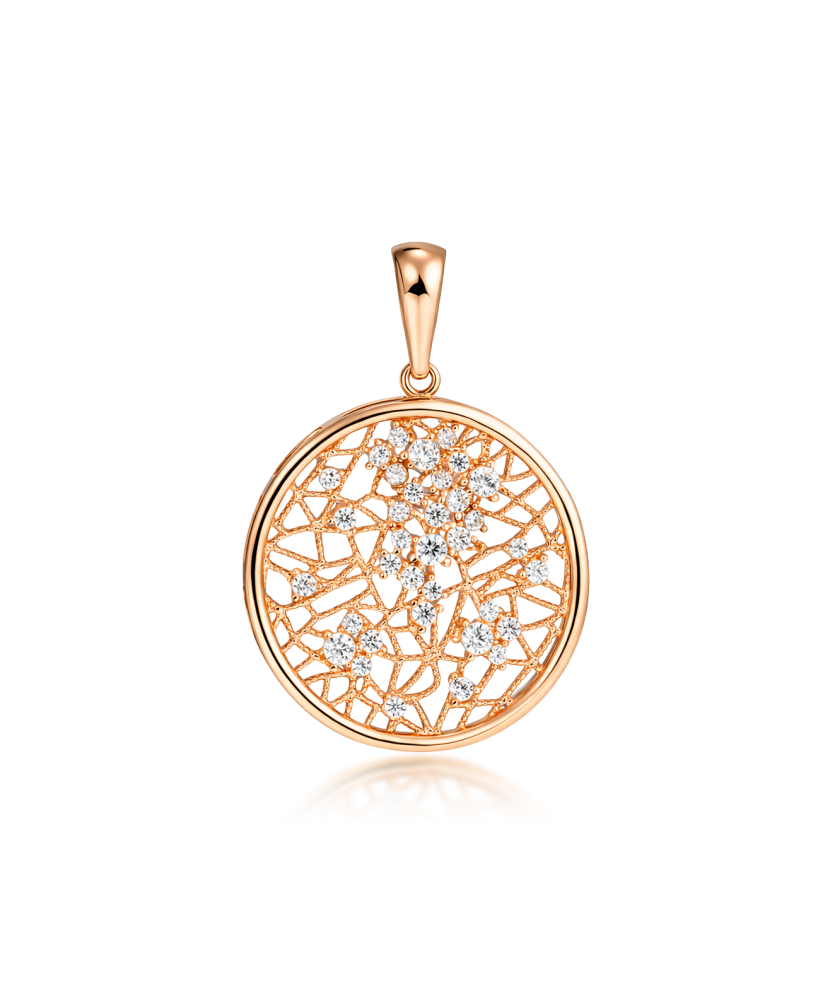 Gold pendant with zircons
