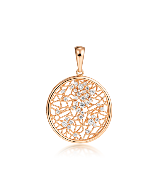 Gold pendant with zircons