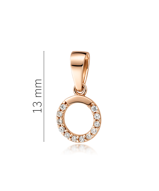 Gold pendant with zircons