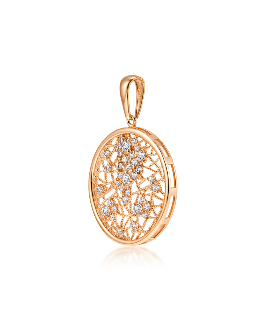 Gold pendant with zircons