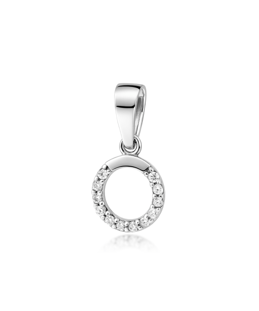White gold pendant with zircons