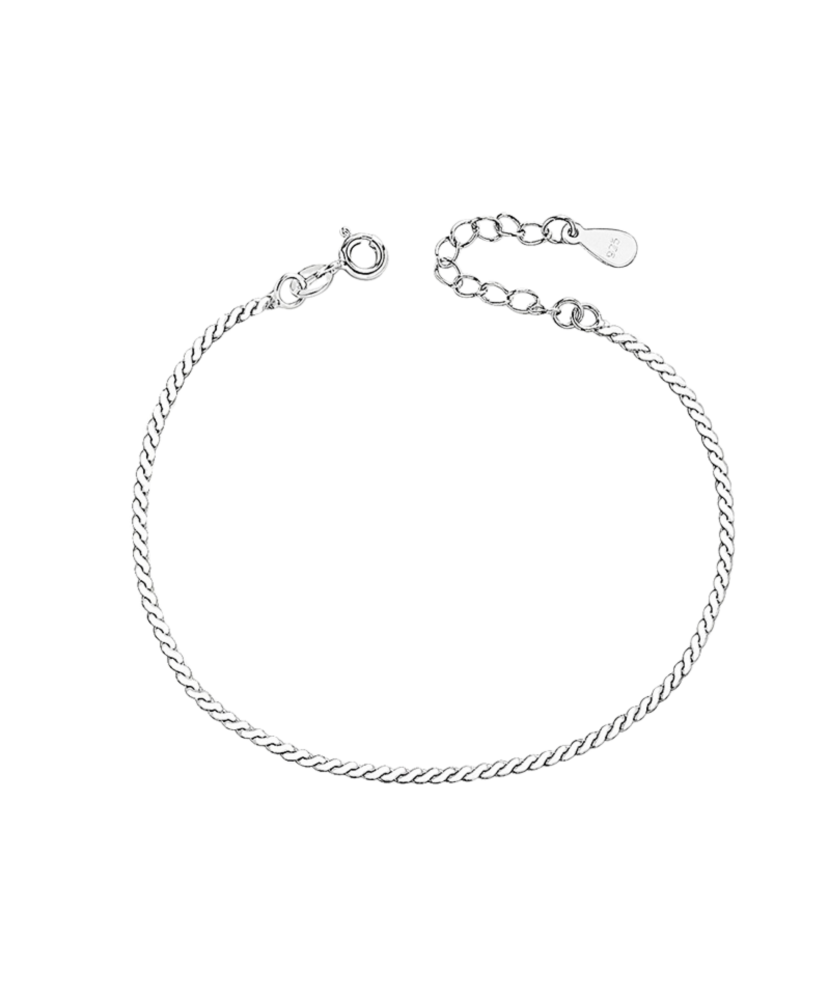 Hopeinen rannekoru 1.6mm