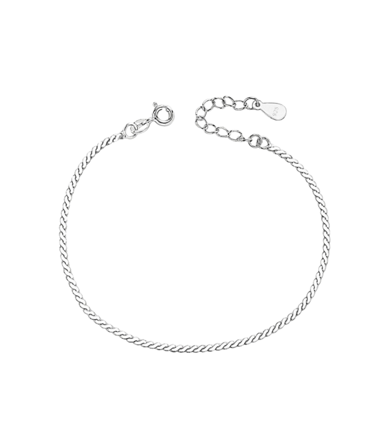 Hopeinen rannekoru 1.6mm