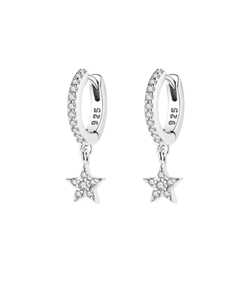 Sterling silver earrings with zircons