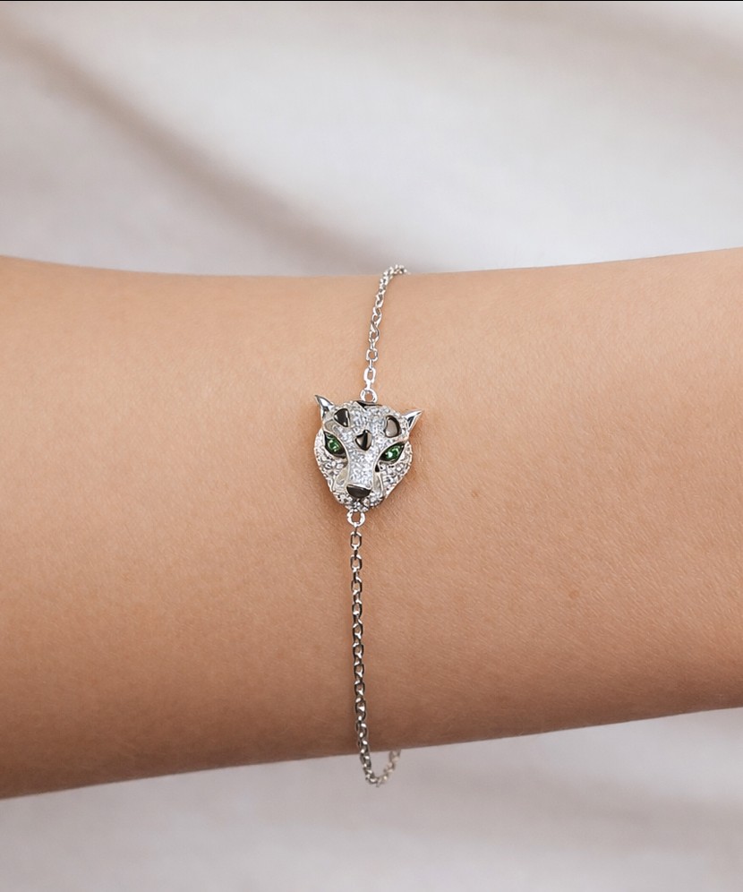 Sterling Silver Bracelet With Zircons And Spinels