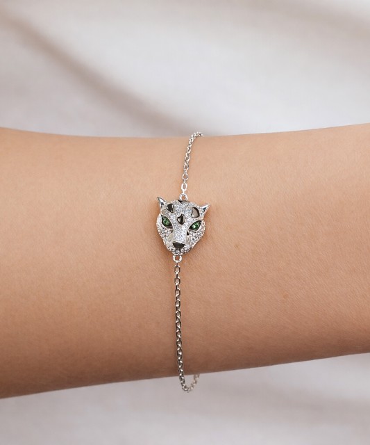 Sterling Silver Bracelet With Zircons And Spinels