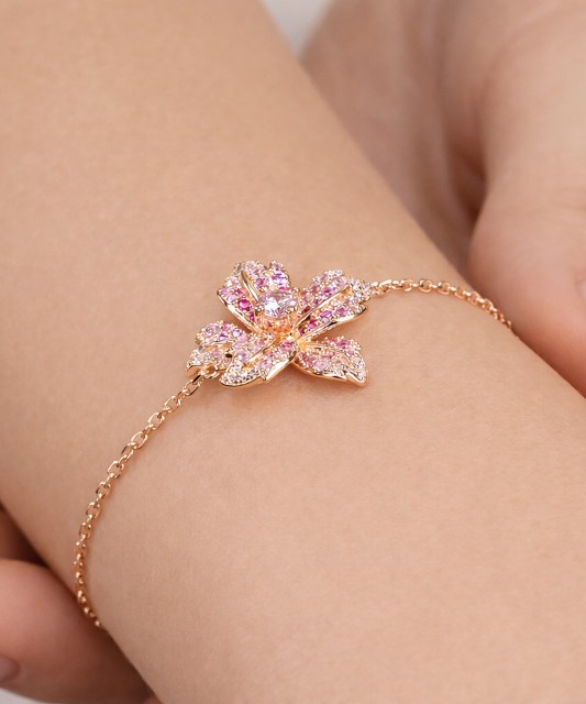 Gold plated sterling Silver bracelet with zircons