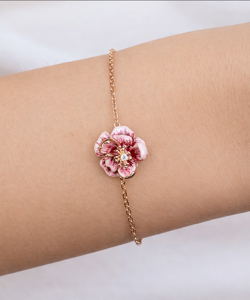 Gold-plated silver bracelet with enamel