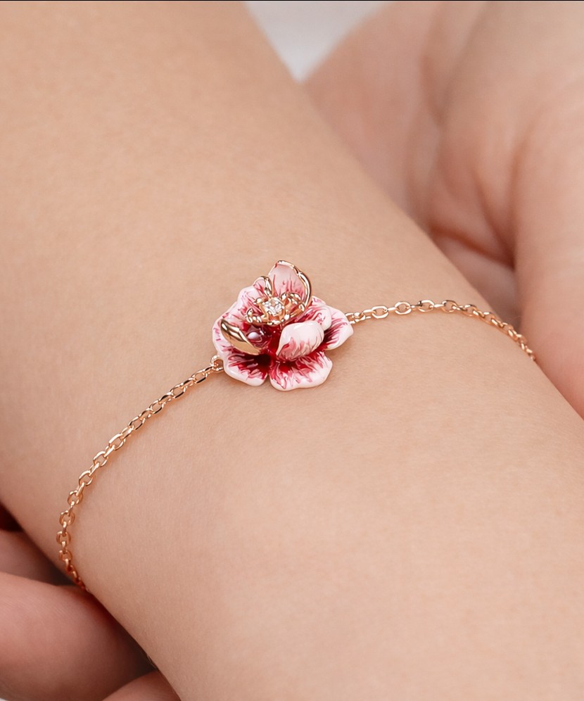 Gold-plated silver bracelet with enamel